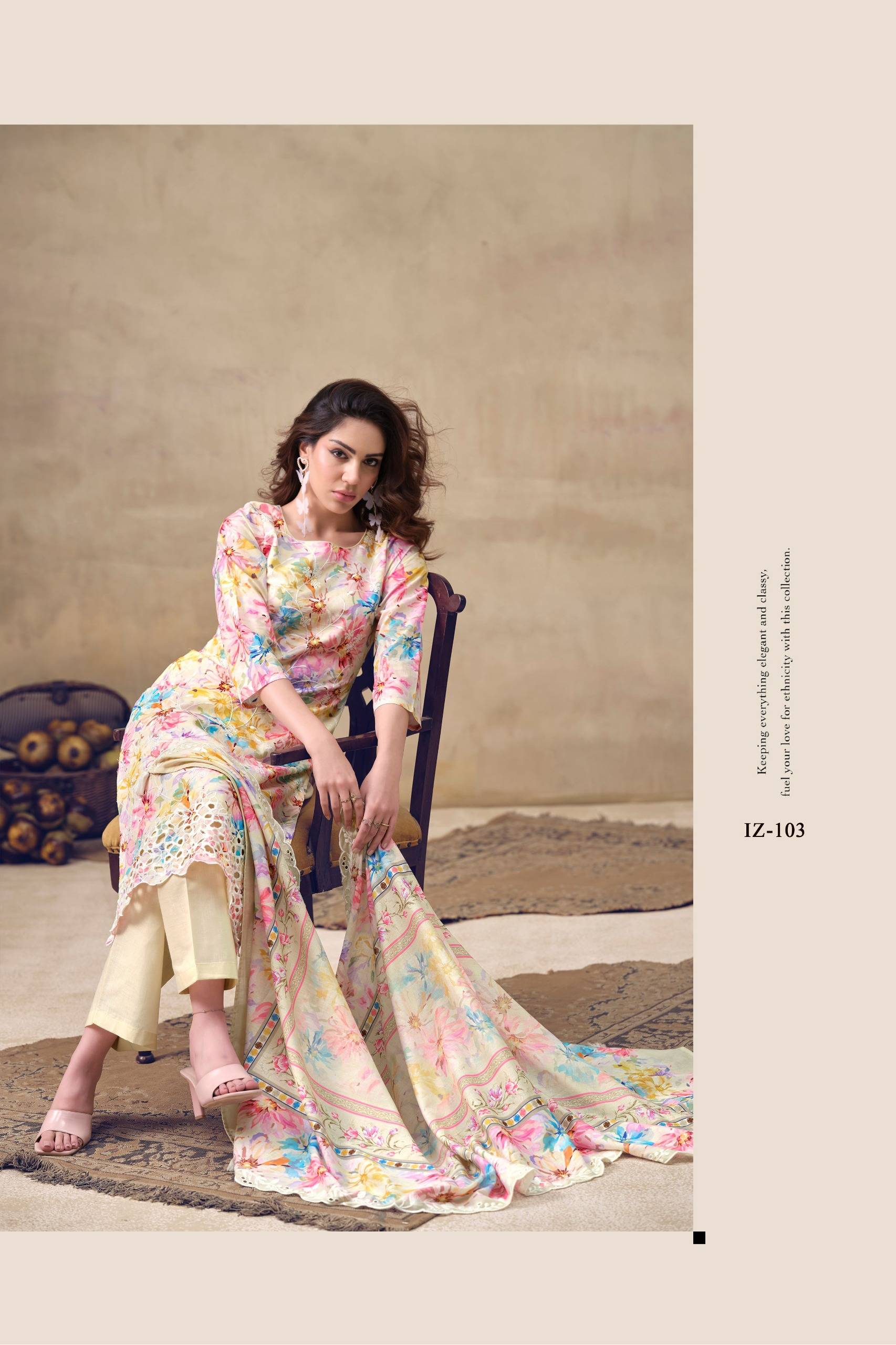 IZNIK by THE HERMITAGE SHOP  101 TO 104 SERIES Pakistani Stylish Embroidered cotton lawn COLLECTION At Wholesale Price